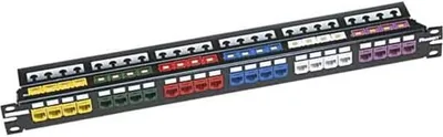 Produktbild von Panduit 24-port metal modular patch panel, RJ-45, Rackeinbau, 1U, 482,6 mm, 43,7 mm, 17,8 mm