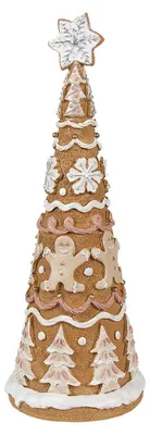 Zdjęcie produktu dla Clayre & Eef Ozdoba świąteczna Choinka Ø 14x37 cm Brązowy polyresin