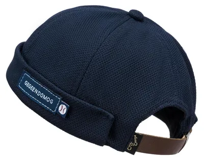 Obrázek produktu pro Pánská/dámská čepice Docker, nastavitelná, bez kšiltu, námořnický styl, tmavě modrá, obvod 54-60 cm, sportovní bavlna