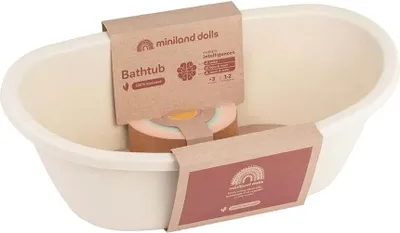 Produktbild von Miniland Badewanne Spielzeug mit Schwamm für Puppen - weiß - pädagogisch