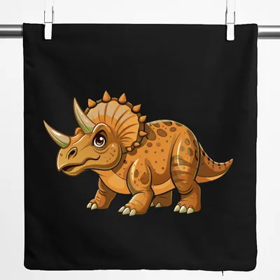 Produktbild von Huuraa Kissenbezug Triceratops Dinosaurier 40x40cm Black Baumwolle Dekokissenbezug Geschenkidee