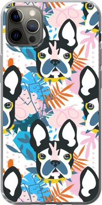 Produktbild von MuchoWow® Handyhülle Schutzhülle Hülle für Telefoonhoesje iPhone 12 Pro Max Muster - Hund - Pflanze - Jungen - Mädchen - Kinder - Kind Silikon Softcase Handy Hülle - Hartschale