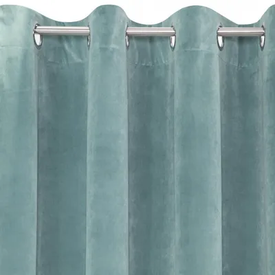 Produktbild von Design 91, Luxusný, zamatový záves s krúžkami - Lavilla, belasý 140 x 250 cm, ZA-315115