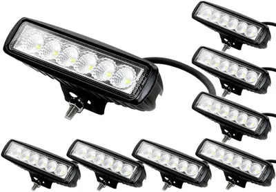 Produktbild von Greenmigo 8X 18W IP67 LED Arbeitsscheinwerfer 12V 24V Arbeitslicht LED Offroad Flutlicht Spotlight Reflektor Scheinwerfer 1800LM