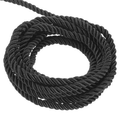 Geflochtenes Tau 3 mm × 5 m, Polyester, glänzend, schwarz