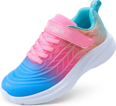 Produktbild von DREAM PAIRS Turnschuhe Kinder Sportschuhe Mädchen Jungen Sneaker Atmungsaktiv Laufschuhe Outdoor Klettverschluss,Size 24,Blau/Hot Pink/Grün,SDRS2411K
