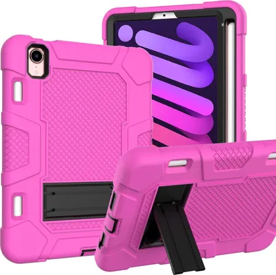 Productafbeelding van Tas voor iPad Mini 6 (8,3 inch) met standaard en houder voor stylus, kleur: roze