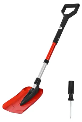 Obrázok produktu pre VEVOR lopata na sneh, 22 cm lopata na sneh s násadou v tvare D, lopata na sneh 910-1020 mm, lopata na sneh, lopata na sneh, nástroj na odpratávanie snehu z hliníkovej zliatiny na záhradu, do auta, na kempovanie