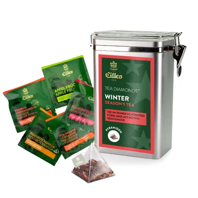 Produktbild von WINTER TEE Aromadose mit 5 Sorten EILLES Tea Diamonds für die festliche Saison