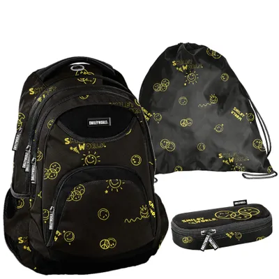 Produktbild von Schulrucksack BeUniq SMILEY - 3-Teiliges Set