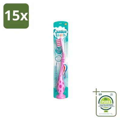 Produktbild von 15 x Aquafresh Junior Tandenborstel - 6-8 Jahre - Großpackung - 15 Stücke