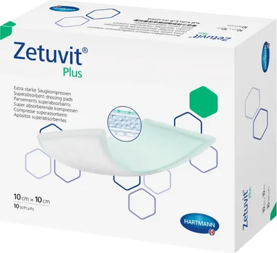 Zdjęcie produktu dla Hartmann Zetuvit Plus 10x10cm P10 | opakowanie (10 sztuk)