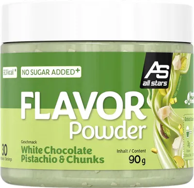 Produktbild von AllStars Flavor Powder White Chocolate Pistachio and Chunks 90g