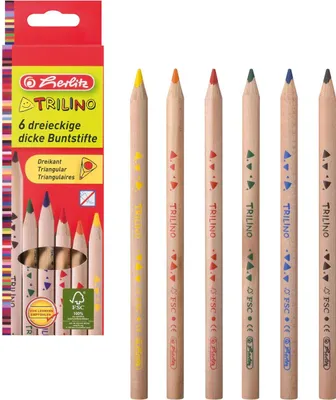 Produktbild von Farbičky Herlitz Trilino trojhranné 6 farieb