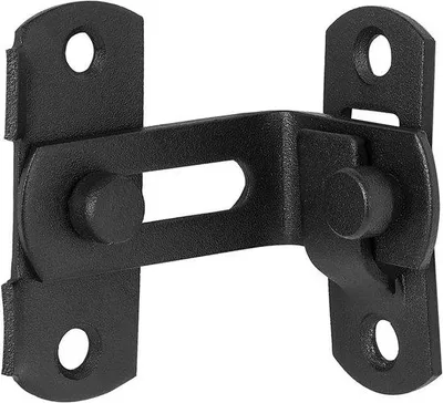 Produktbild von Famanu Türsicherung 90° mit Schrauben - Schwarz - Edelstahl - Sicherheits-Schiebeschloss - für Türen und Fenster - 62*70 mm