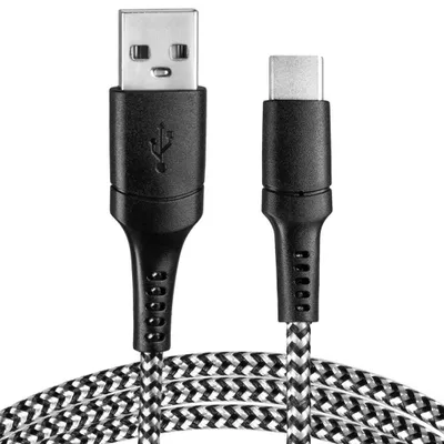 Zdjęcie produktu dla Vayox Kabel USB - USB-C VA0148 | 1m | Oplot | Czarny/Biały