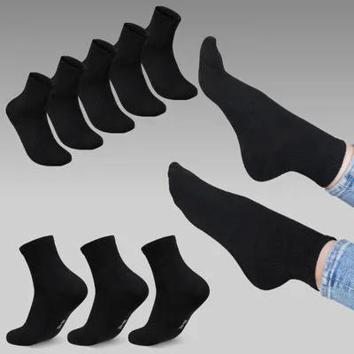 Produktbild von Sneakersocken Sportsocken Uni Socken 5/10/20 Paar Tennissocken Baumwolle Schwarz 20 Paar 39 - 42