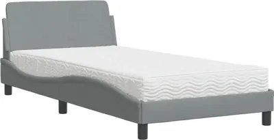 Obrázok produktu pre vidaXL Posteľ s matracom "Dover" svetlosivá 100x200 cm látka