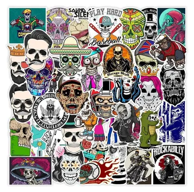 Produktbild von Aufkleber Pack Schädel Graffiti 100 Stück Vinyl wasserdicht für Wasserflaschen Laptops Autos Skateboards