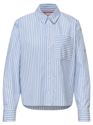 Produktbild von Street One Striped shirtcollar blouse w b original blue 44