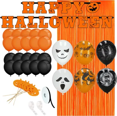 Immagine prodotto di Decorazioni di Halloween per la festa di Halloween Palloncini Ghirlanda Tenda 38 pezzi