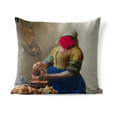 Obrázek produktu pro MuchoWow® Vnější polštář - Mlékařka - Vermeer - Umění -45x45 cm- Odolnost proti povětrnostním vlivům - polštář do obývacího pokoje
