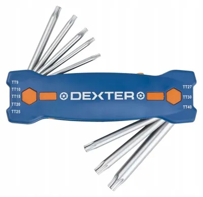 Obrázek produktu pro Sada klíčů Dexter s vnitřním šestihranem, 8 kusů, Torx, bezpečnostní