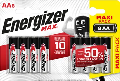 Image de Energizer E303324700 Pile Max alcaline AA / Mignon / LR6 8 pièces