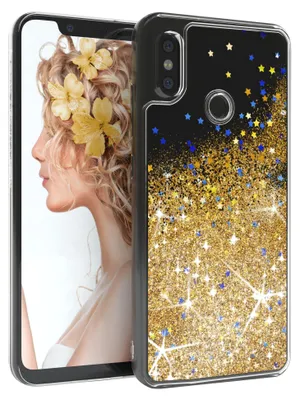 Produktbild von EAZY CASE - Glitzer Hülle kompatibel mit Xiaomi Mi 8 Glitzer Schutzhülle, Soft Case, Backcover Transparent mit Motiv
