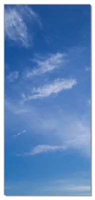 Produktbild von Wallario selbstklebende Türtapete 100 x 220 cm - Blauer Himmel mit vereinzelten Wolken - Abwischbar, rückstandsfrei zu entfernen