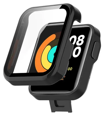 Produktbild von Für Xiaomi Mi Watch Lite Schutzhülle PC / gehärtetes Glas Schwarz Cover Schutz