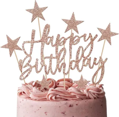 Produktbild von iZoeL Tortendeko Rosegold Geburtstag Kuchendeko 20pcs Sternen Cake Topper