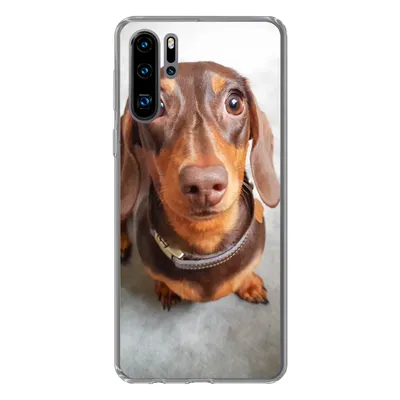 Produktbild von MuchoWow® Handyhülle Schutzhülle Hülle für Huawei P30 Pro Nahaufnahme des Kopfes eines Dackels Silikon Softcase Handy Hülle - Schutzdeckel