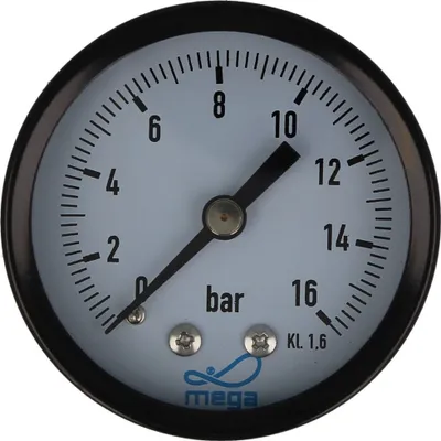 Produktbild von MEGA Druckmanometer 0 - 16 bar - 1/4 Zoll Anschluss nach hinten Axial Ø 50 mm