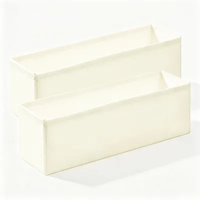 Schubladen-Organizer 2er-Set, beige, 32x10x10 cm, ohne Deckel