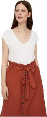 Produktbild von Pieces Kamala Kurzarm-t-shirt Mit V-ausschnitt Weiß XL Damen Weiß XL