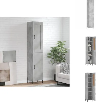 Produktbild von vidaXL Highboard Betongrau 34,5x34x180 cm Holzwerkstoff -  Sideboards