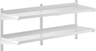 Image de Expondo Royal Catering Étagère murale - 2 tablettes - 40 x 140 cm
