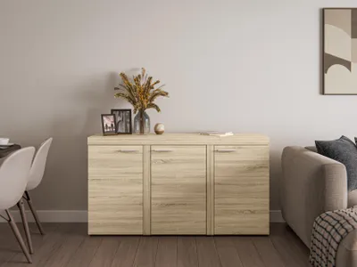 Image de AX LIVING Buffet Salon Spacoro 3P - Style moderne en chene Sonoma