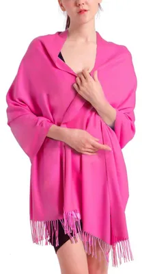 Produktbild von Pashmina Stola und Schal Damen Fuchsie 70 x 200 cm