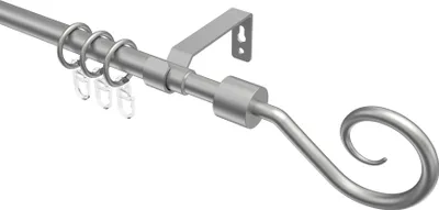 Produktbild von Interdeco Gardinenstange ausziehbar / Teleskop-Vorhangstange Silbergrau, Typ Hera Helix (Spirale), 16/13 mm Ø 1-läufig, 130-240 cm ausziehbar