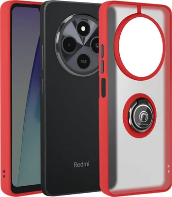 Produktbild von Avizar, Handyhülle für Xiaomi Redmi 14C Metallring, Video-Halterung, Rot