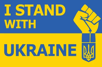 Flagge Ukraine erhobene Faust 150x90 cm, Polyester, 2 Ringe