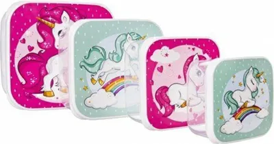 Obrázek produktu pro box-sada 4ks-CHILD, JEDNOROŽEC, svačina (2,0, 0,64, 0,45, 0,3l), plast