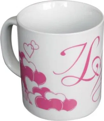 Produktbild von Keramiktasse mit Aufdruck I love you 57575