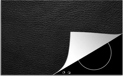Produktbild von KitchenYeah© Herdabdeckplatte Leder - Lederoptik - Schwarz - Grau , 91x52cm, Küche Deko, Glaskeramikkochfeld Herdabdeckung, Abdeckplatte fùr Kochfeld