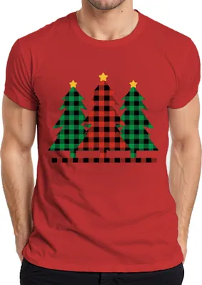 Produktbild von Weihnachtsbaum Karo Kariert - Weihnachten Weihnachtsgeschenk Christmas Herren T-Shirt, Rot, XXL