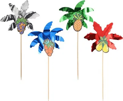 Produktbild von Deko-Picker 19,5 cm farbig sortiert "Palmblätter"