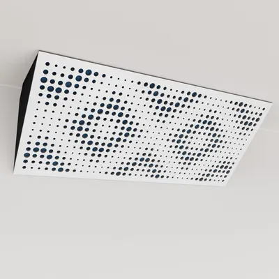 Produktbild von 2er-Pack – Schmale akustische Eck-Bassfalle mit Samtstoff | 23x50x10 cm |Reflexion - Schalldämmung | [REBAT (Horizont) - Weiß |Blau]