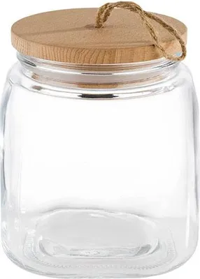 Produktbild von APS 82256 Vorratsglas WOODY, mit Holzdeckel, 14 x 14 cm, Höhe 17 cm, 2 Liter